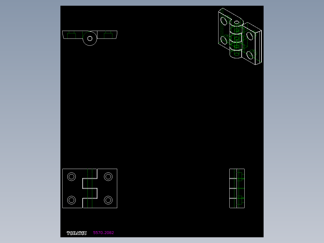 鋁合金蝶型鉸鏈(B)5570-2D多系列多零件图纸模型
