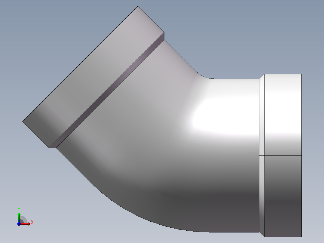 弯头-45°等径 DN15前视图