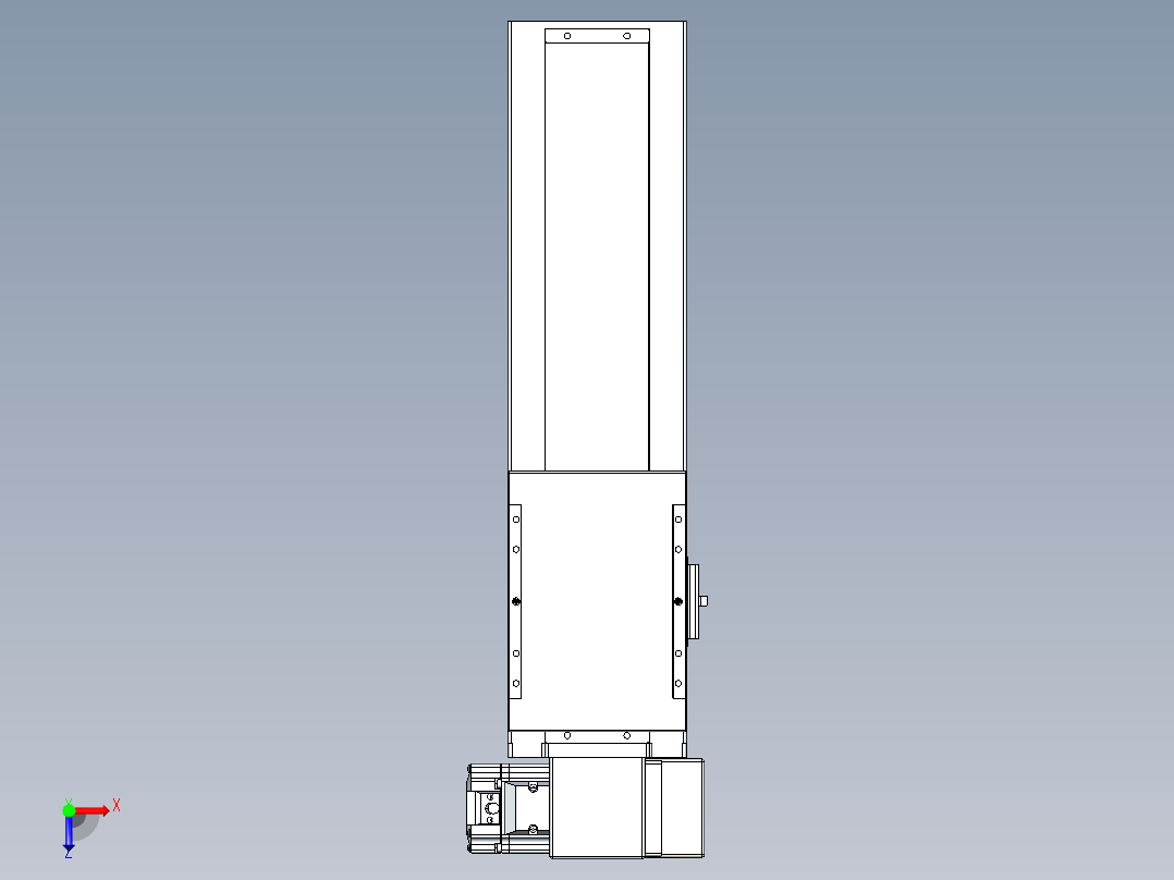 同步带全封闭直线模组TPA-HCB-120D-90-L250-RP-C-P40-N3俯视图