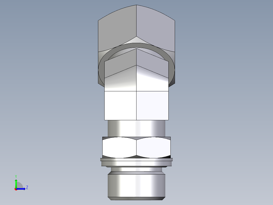 卡套式工业通用硬管接头EO_Adjustable_locknut_45_deg_elbow_VEE20SMCF左视图