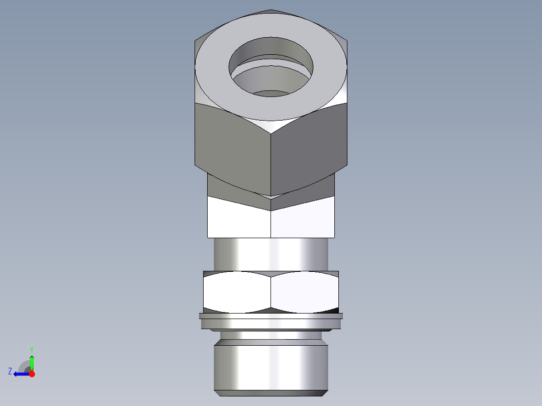 卡套式工业通用硬管接头EO_Adjustable_locknut_45_deg_elbow_VEE20SMCF右视图