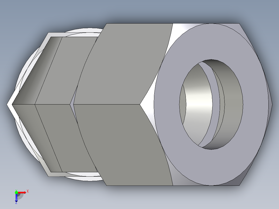 卡套式工业通用硬管接头EO_Adjustable_locknut_45_deg_elbow_VEE20SMCF俯视图