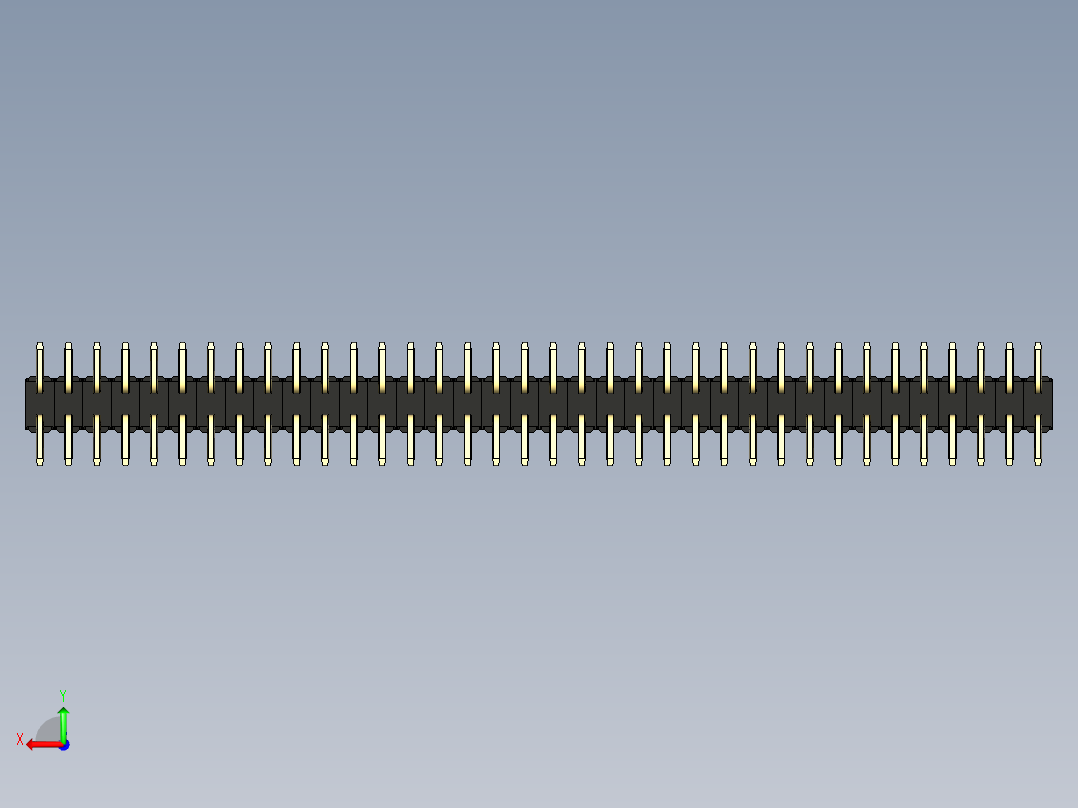 彩色公排针 100mil 2.54mm 系列-DS1022_black_72p_100mil_TypeSMT_rev1.0后视图