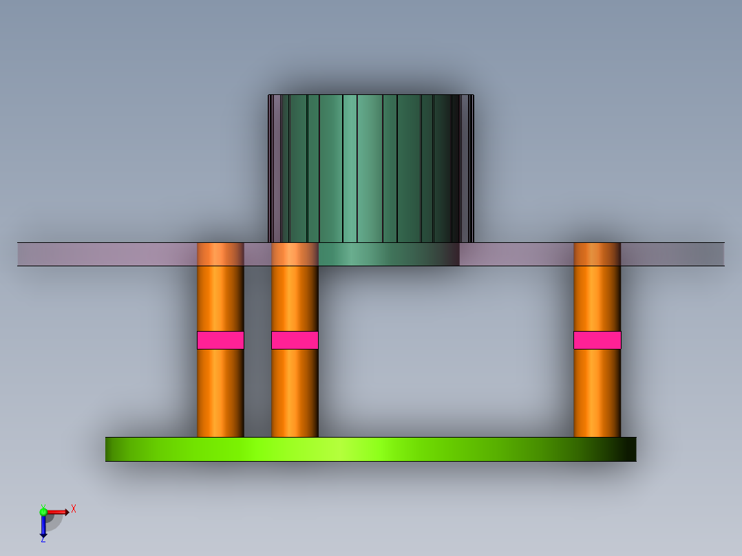 三联平行四边形机构俯视图