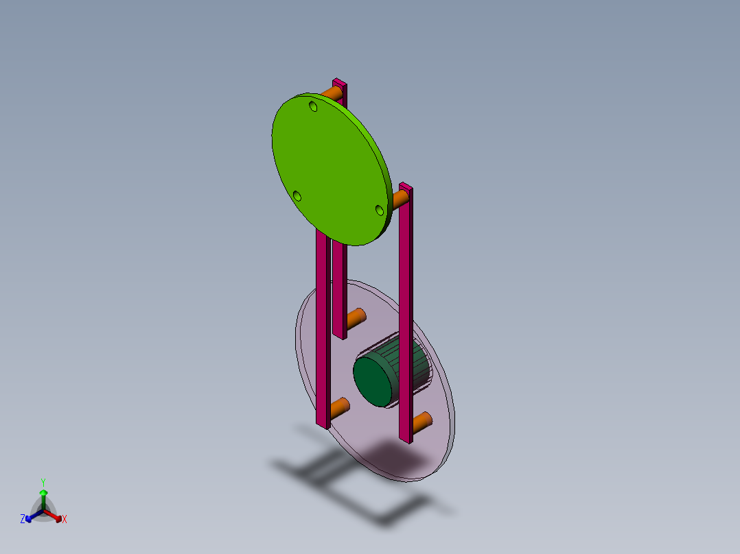 三联平行四边形机构正等轴测图