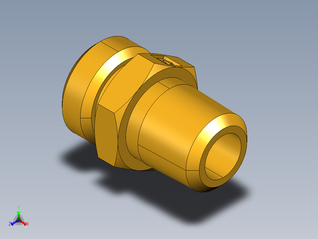 倒齿式工业管接头Ball-End Joint Adapter to Male Pipe 127HB-6-4正等轴测图