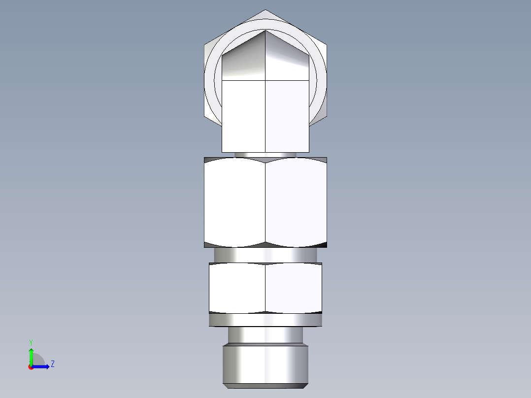 卡套式工业通用硬管接头EO_Assembled_adjustable_standpipe_elbow_EVW12SR71左视图