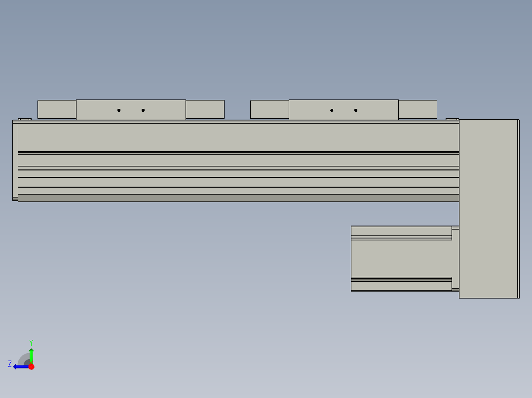 直线模组WG-LHC12-S150-D设计图纸右视图