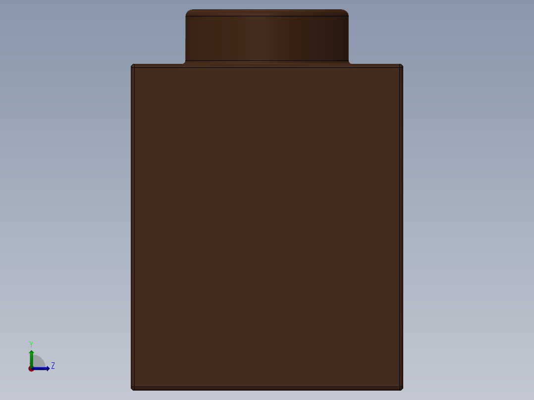 乐高机械组积木（横梁）-4211252 - 3700 Reddish Brown Technic Brick 1 x 2 with Hole左视图