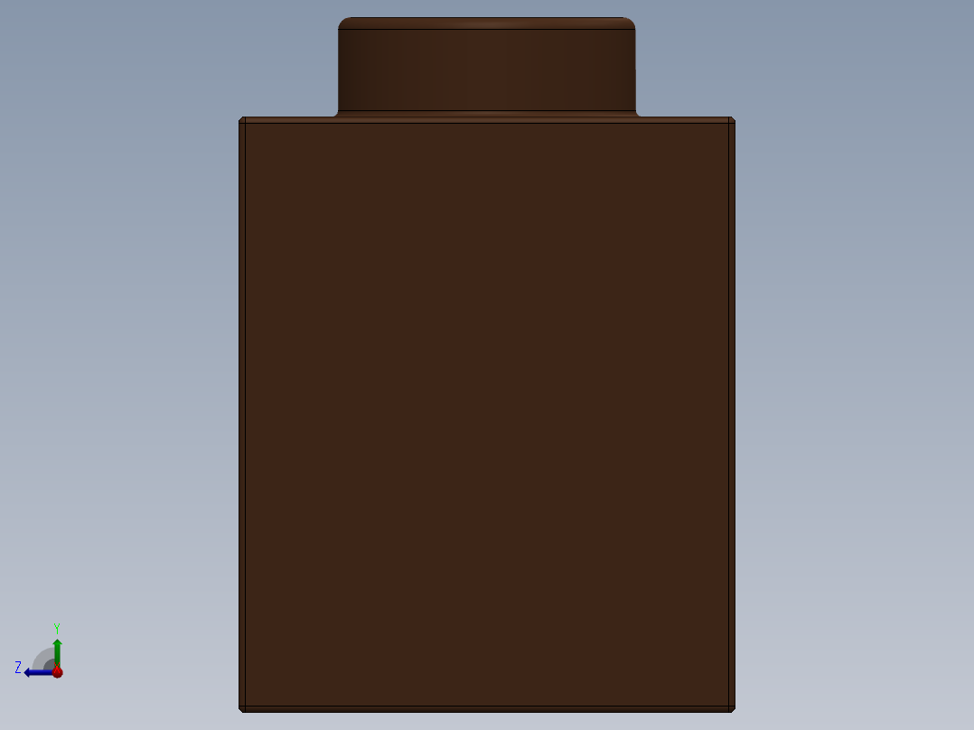 乐高机械组积木（横梁）-4211252 - 3700 Reddish Brown Technic Brick 1 x 2 with Hole右视图