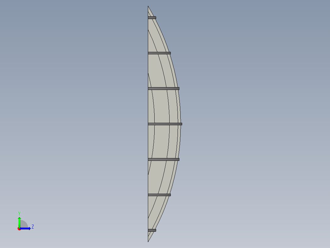 圆形搁板d1800左视图