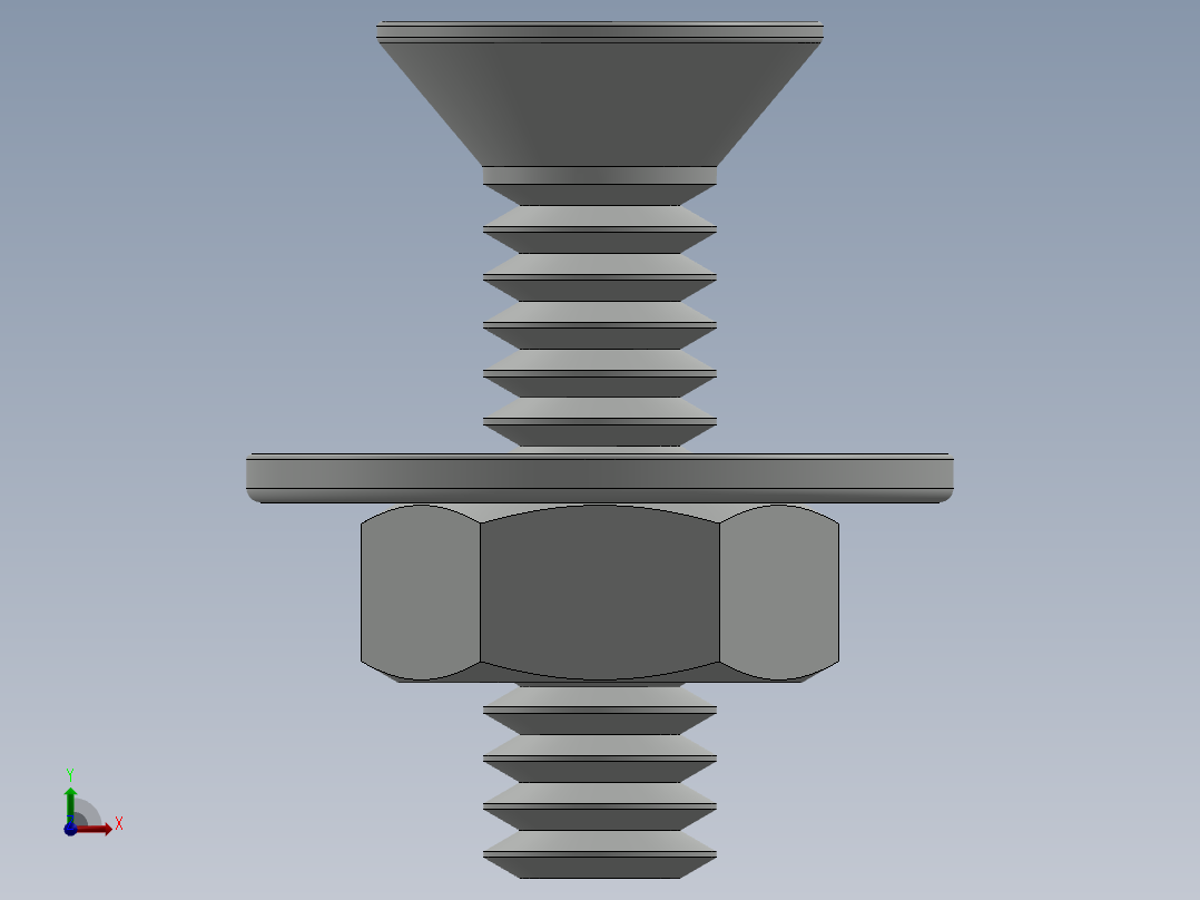 紧固件-0.2500 Flathead前视图