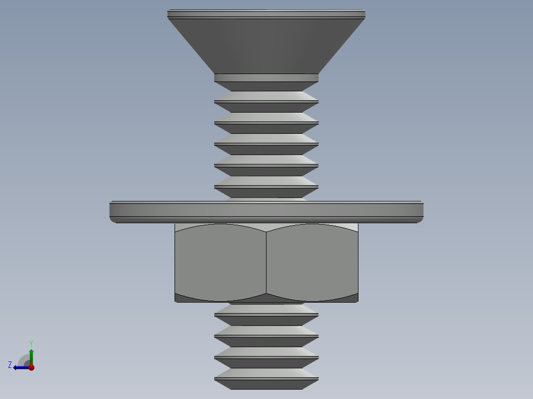 紧固件-0.2500 Flathead右视图
