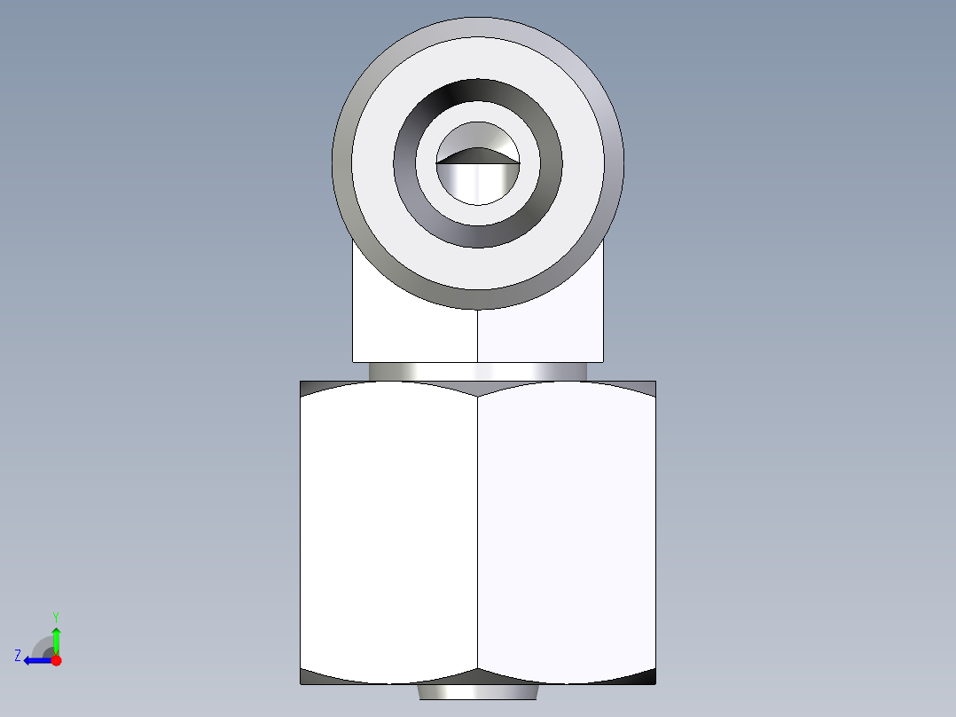 卡套式工业通用硬管接头EO_Swivel_nut_elbow_EW06SOMDCF右视图
