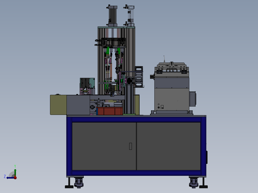 多轴自动螺丝机（sw16可编辑+工程图+bom）右视图