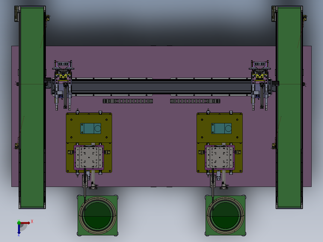 新能源动力电池装支架中框套钉设备sw21可编辑俯视图