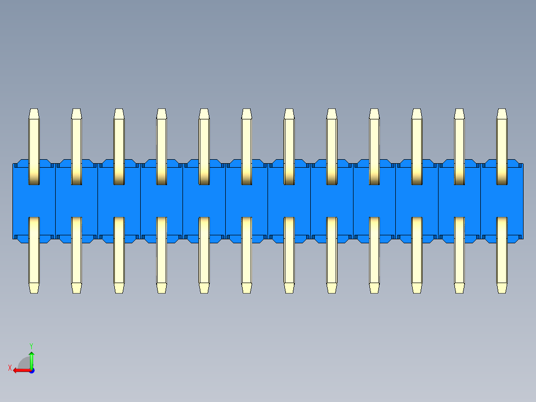 彩色公排针 100mil 2.54mm 系列-DS1022_blue_24p_100mil_TypeSMT_rev1.0后视图