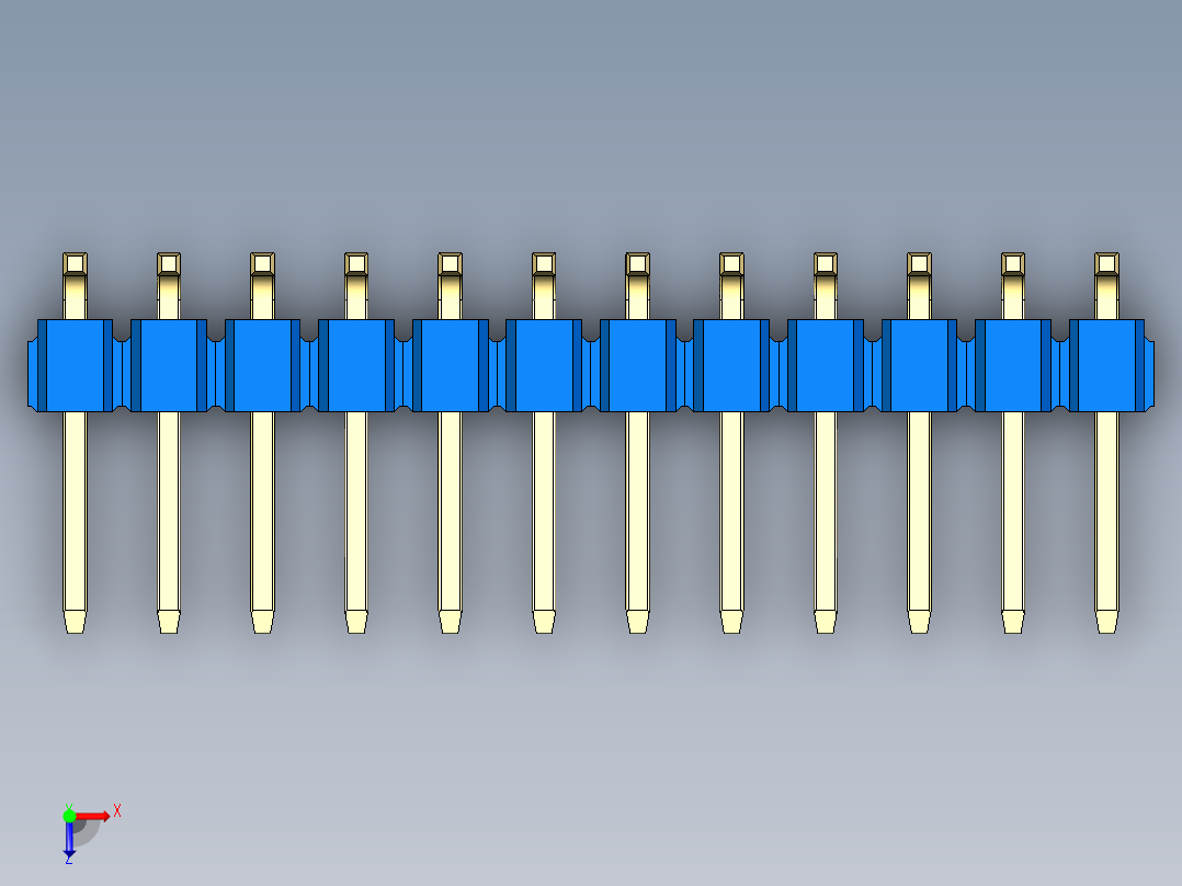 彩色公排针 100mil 2.54mm 系列-DS1022_blue_24p_100mil_TypeSMT_rev1.0俯视图