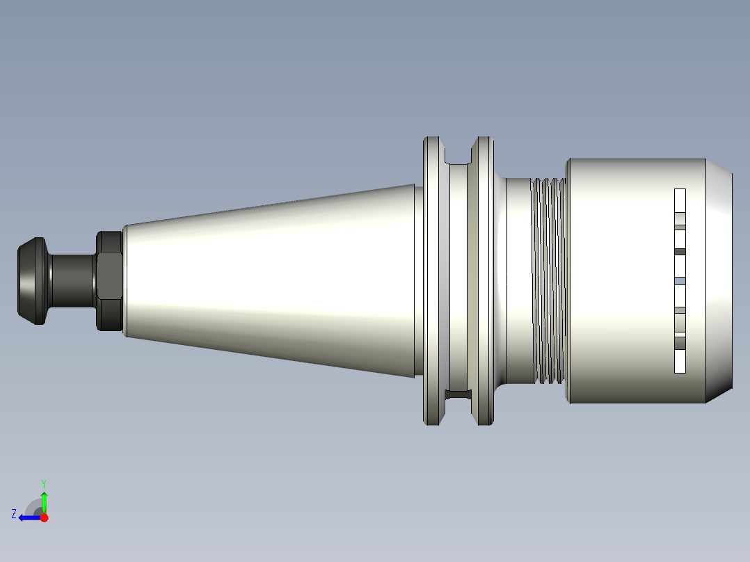 用于 ER20 夹头的 ISO20 刀柄右视图
