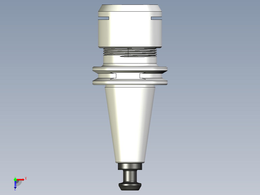 用于 ER20 夹头的 ISO20 刀柄俯视图