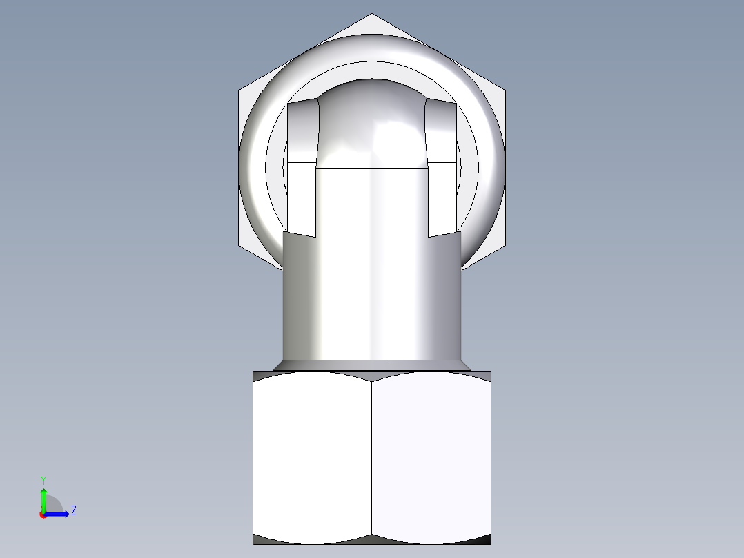 卡套式工业通用硬管接头EO_Bulkhead_elbow_WSV12SCF左视图
