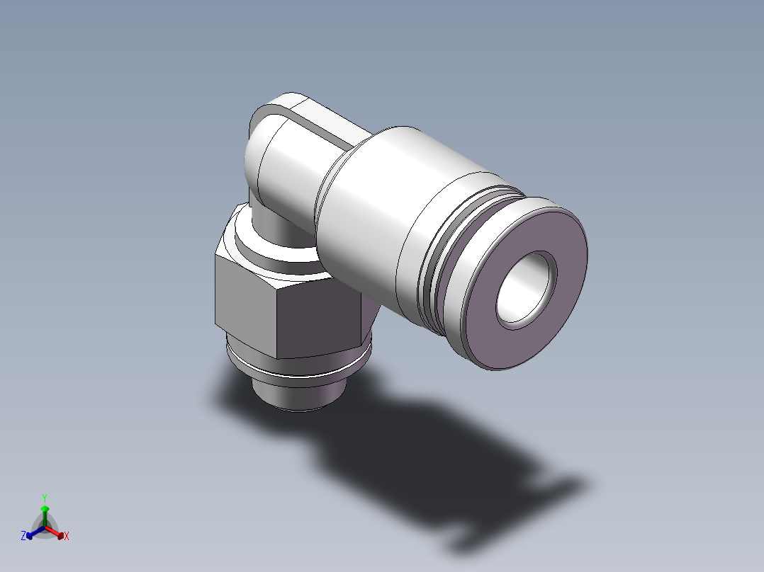 螺纹弯通5APL4-M5（M5-4厘）正等轴测图