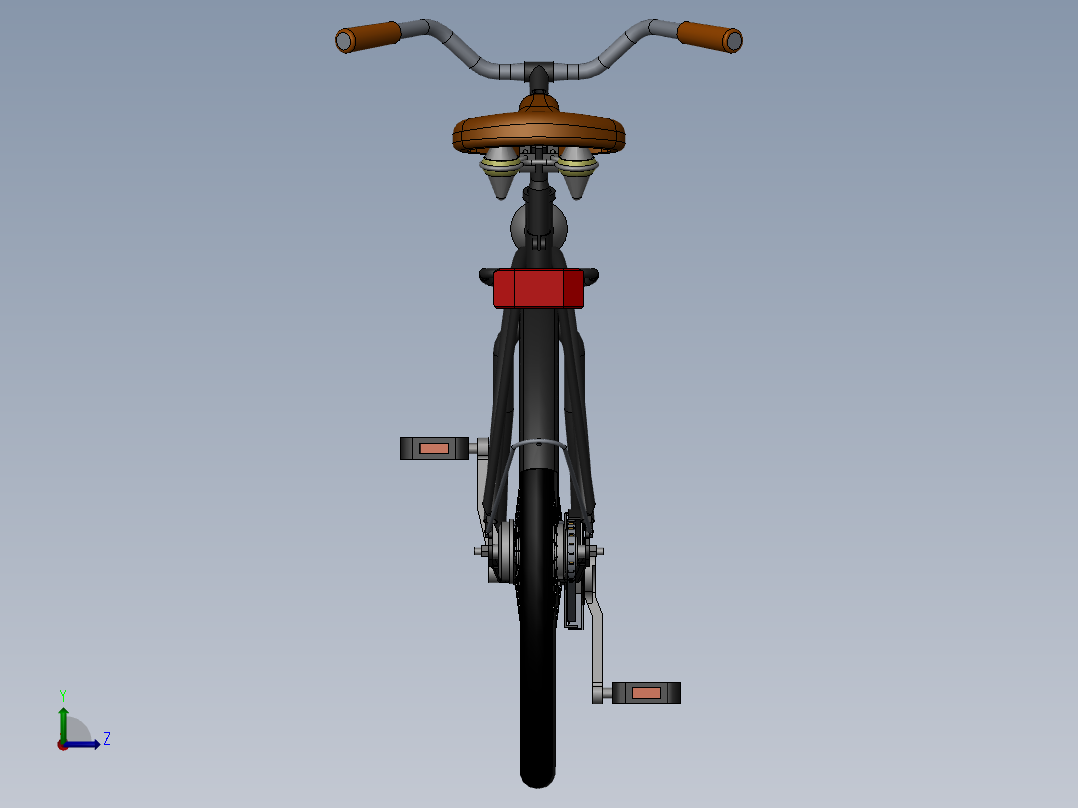 3---自行车2STEP三维图纸模型设计图纸左视图
