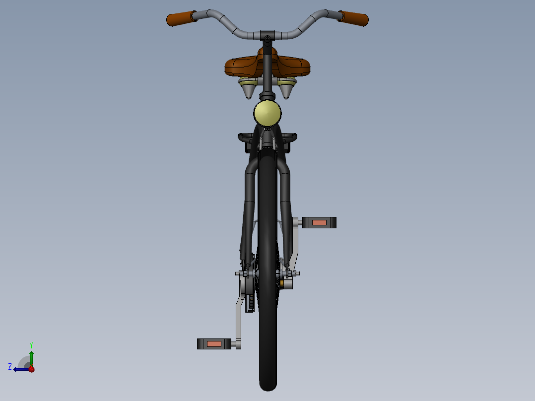 3---自行车2STEP三维图纸模型设计图纸右视图