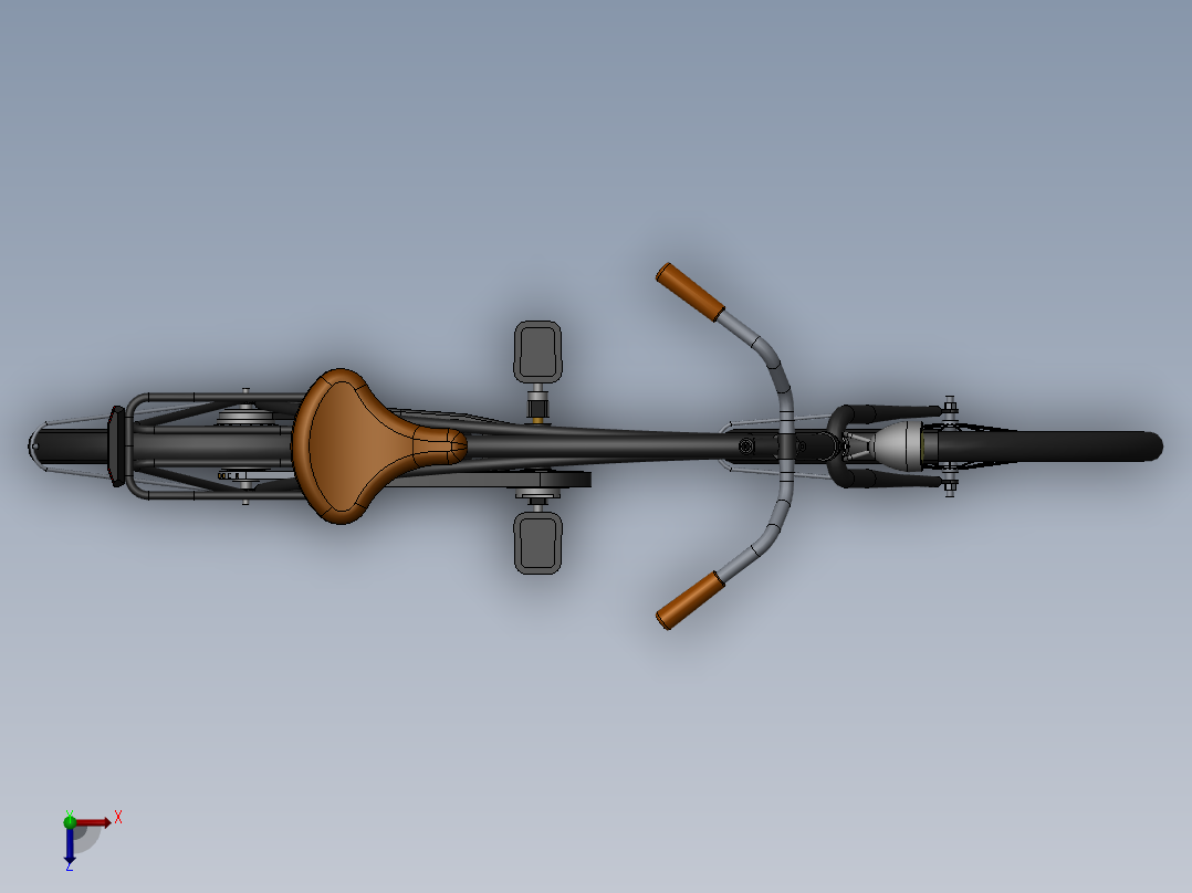 3---自行车2STEP三维图纸模型设计图纸俯视图