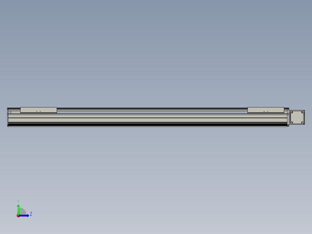 直线模组LHB21-L40-S1400-R(B)设计图纸左视图