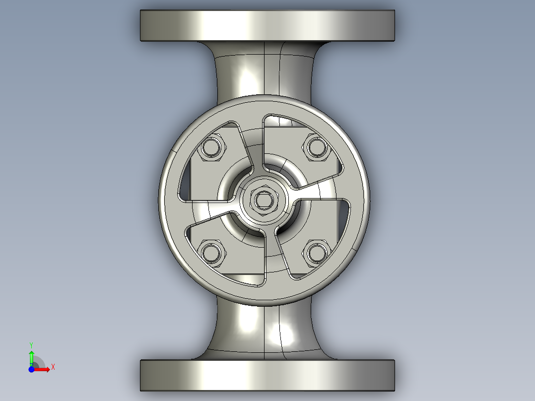 球心阀2STEP _ IGES前视图