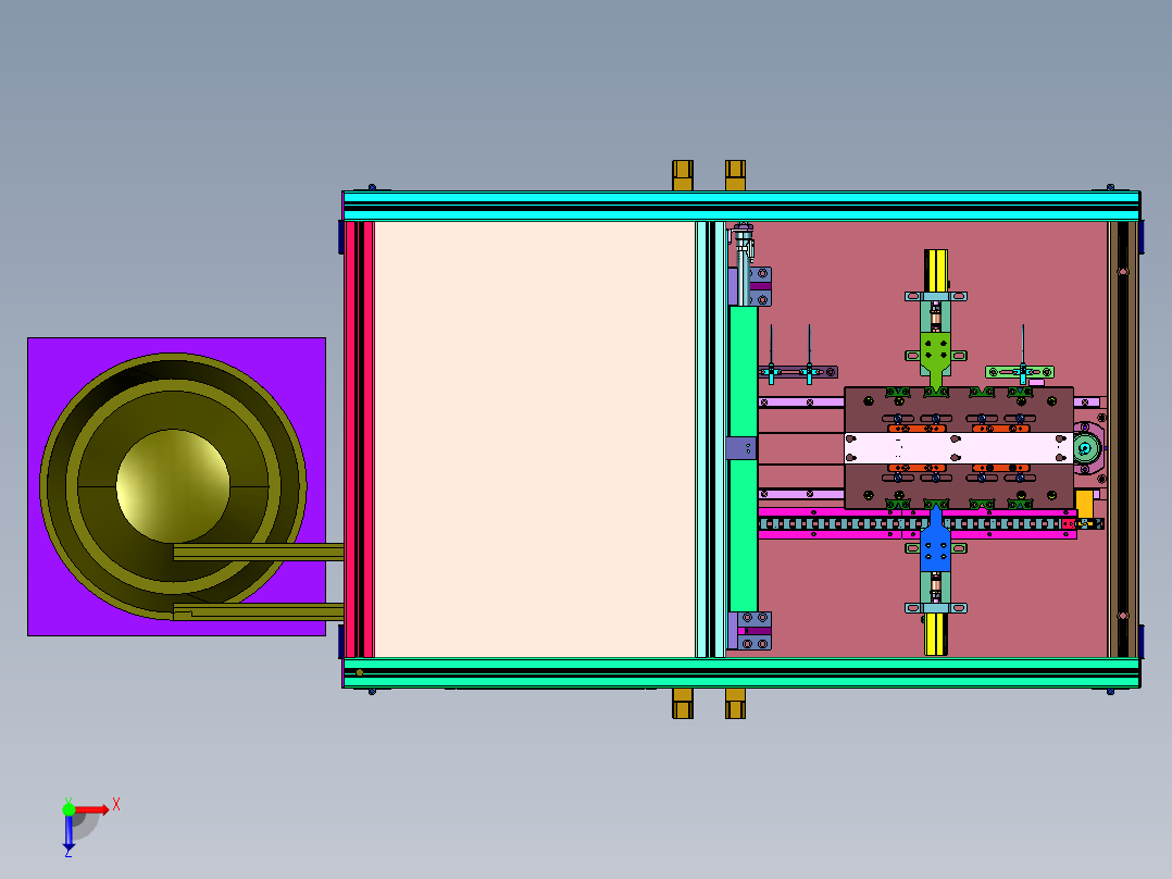 工装板螺母预埋机俯视图