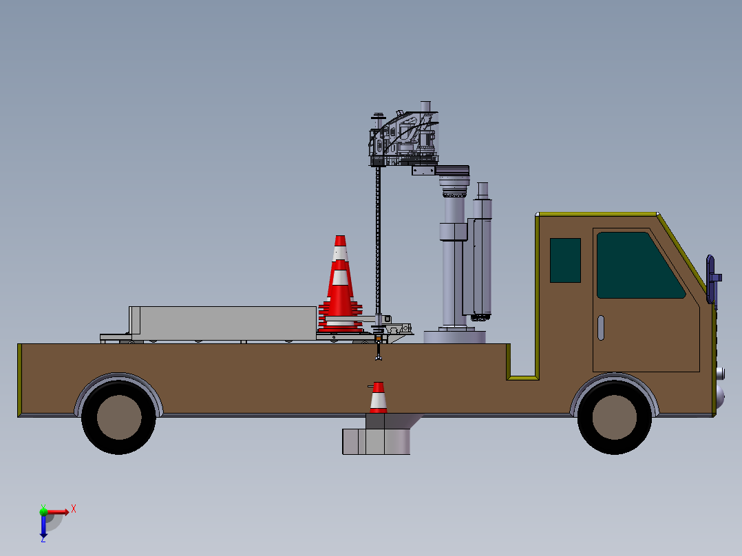 路锥收放机俯视图