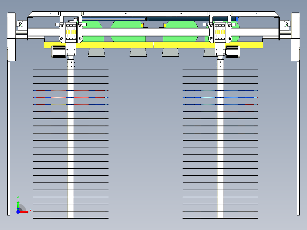 洗车机竖刷结构三维模型前视图