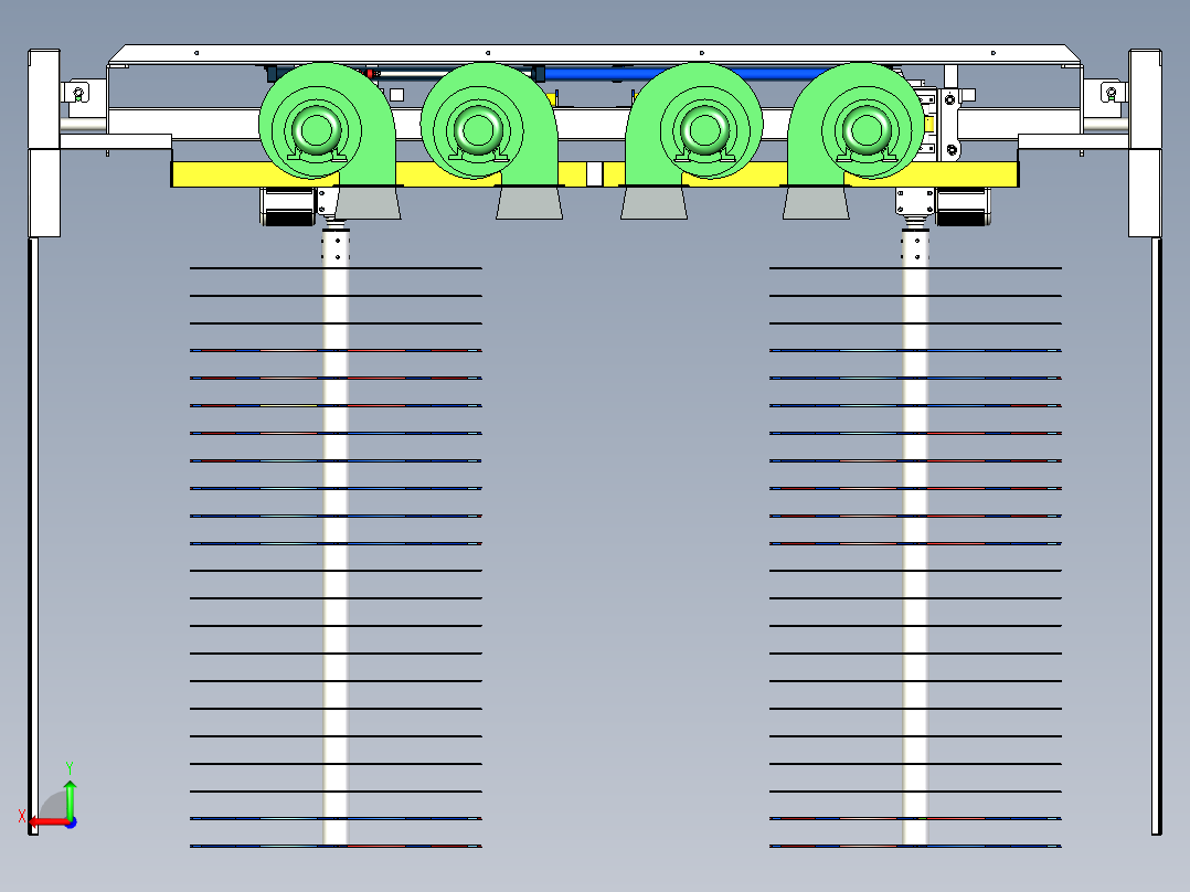 洗车机竖刷结构三维模型后视图