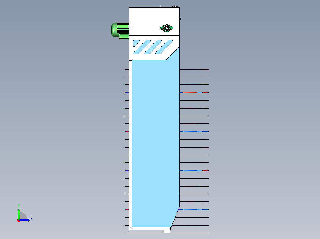 洗车机竖刷结构三维模型左视图