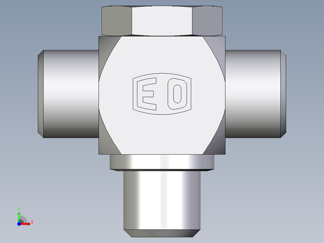卡套式工业通用硬管接头EO_High_pressure_banjo_tee_TH10LMOMD71前视图
