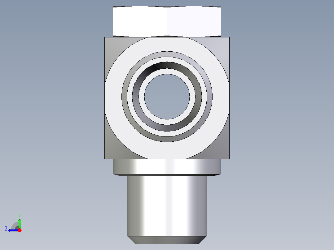 卡套式工业通用硬管接头EO_High_pressure_banjo_tee_TH10LMOMD71右视图