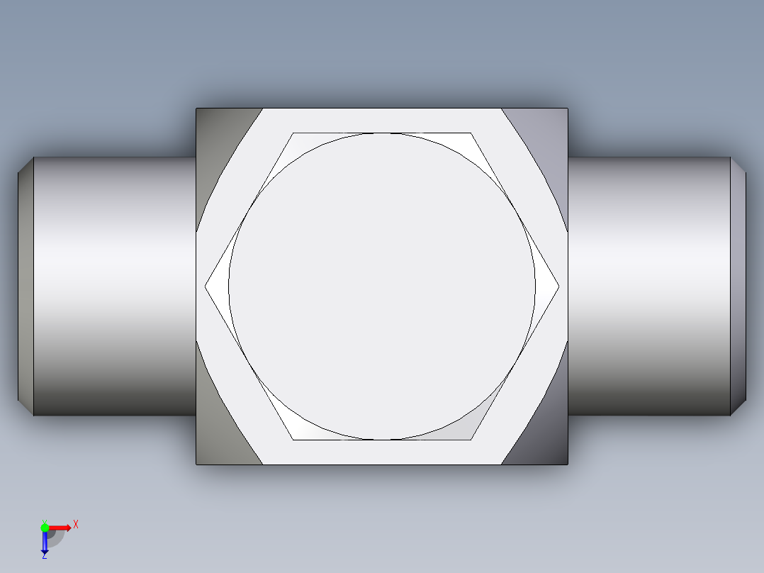 卡套式工业通用硬管接头EO_High_pressure_banjo_tee_TH10LMOMD71俯视图