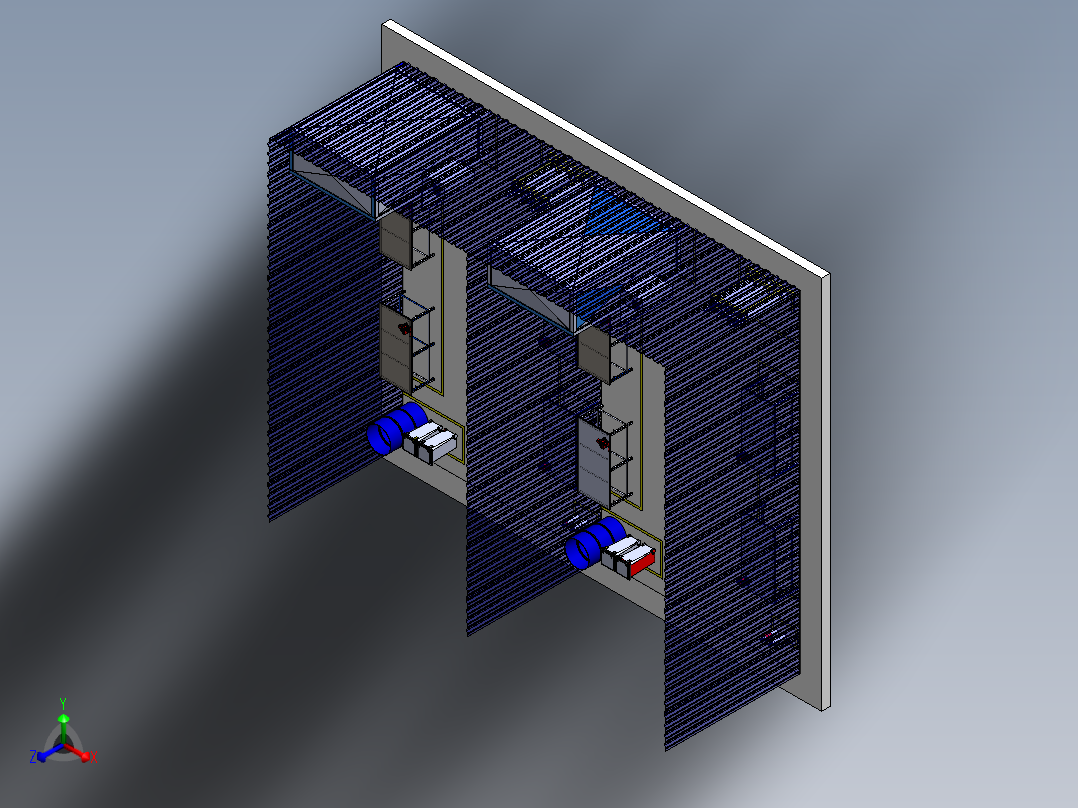 办公室布局正等轴测图