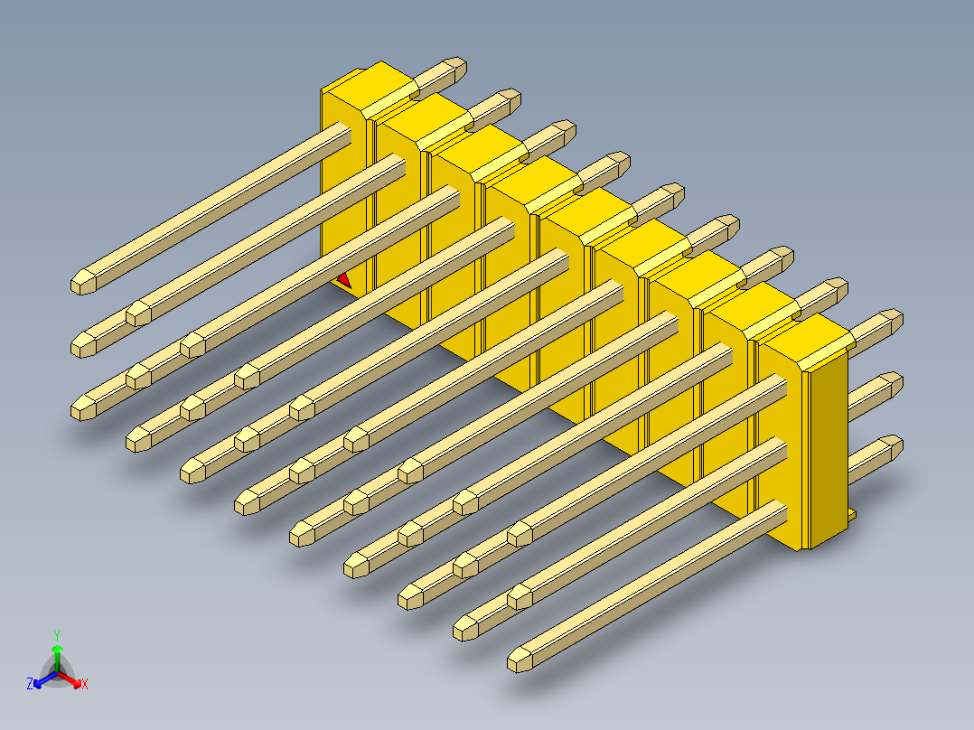 彩色公头100mil（2.54mm）系列-DS1021_yellow_3x09p_100mil_Type5_rev1.0