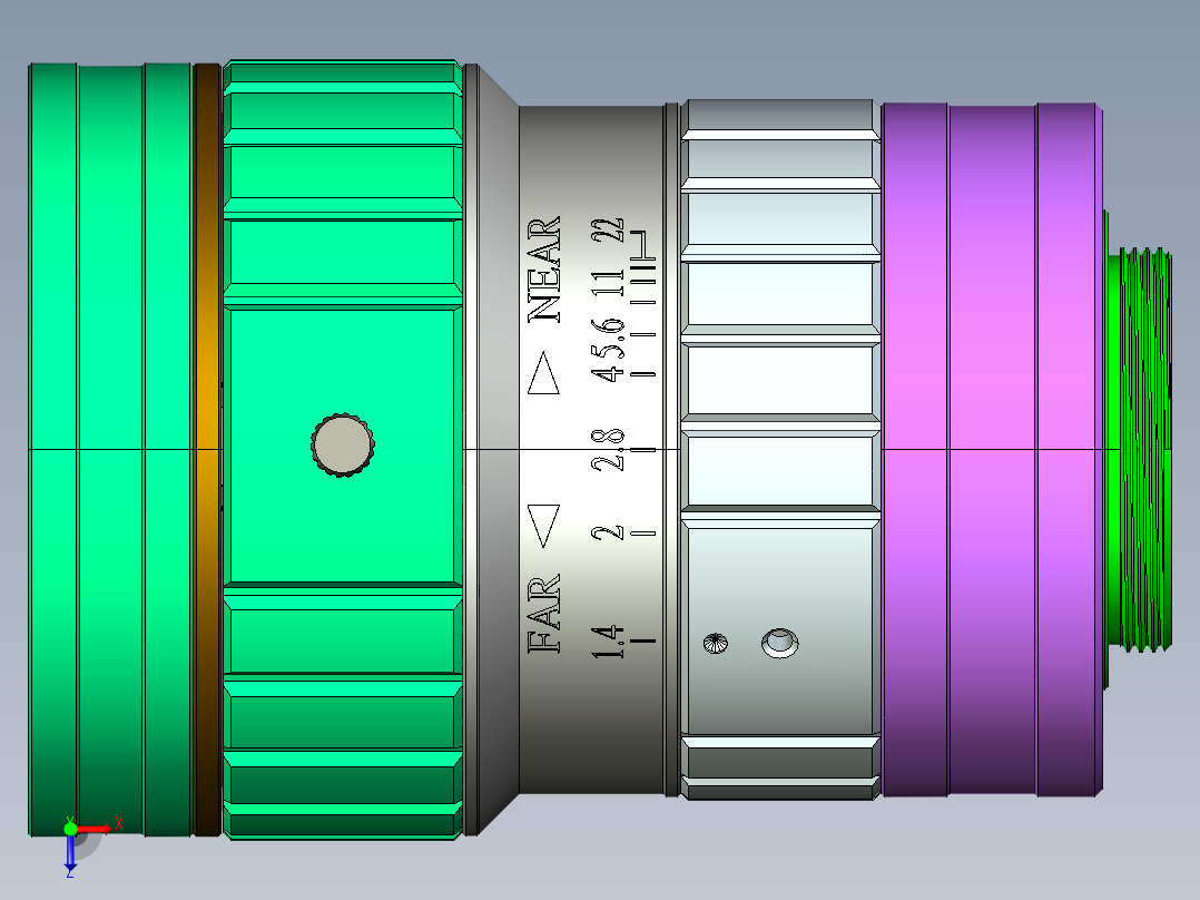 PV12工业镜头俯视图
