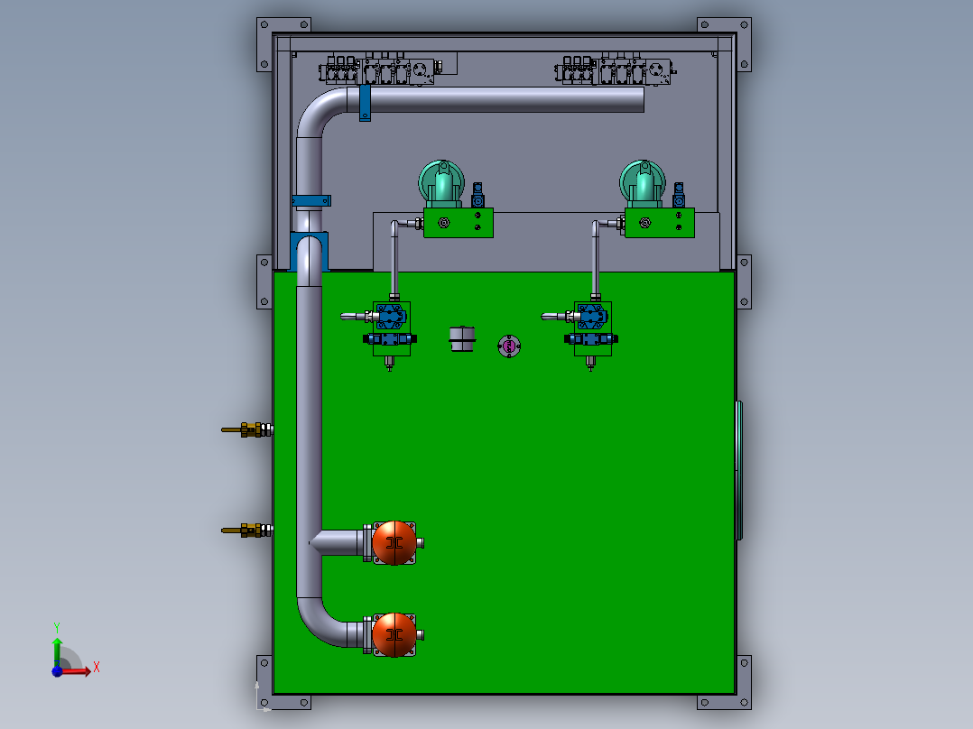 双电机上下结构式液压站前视图