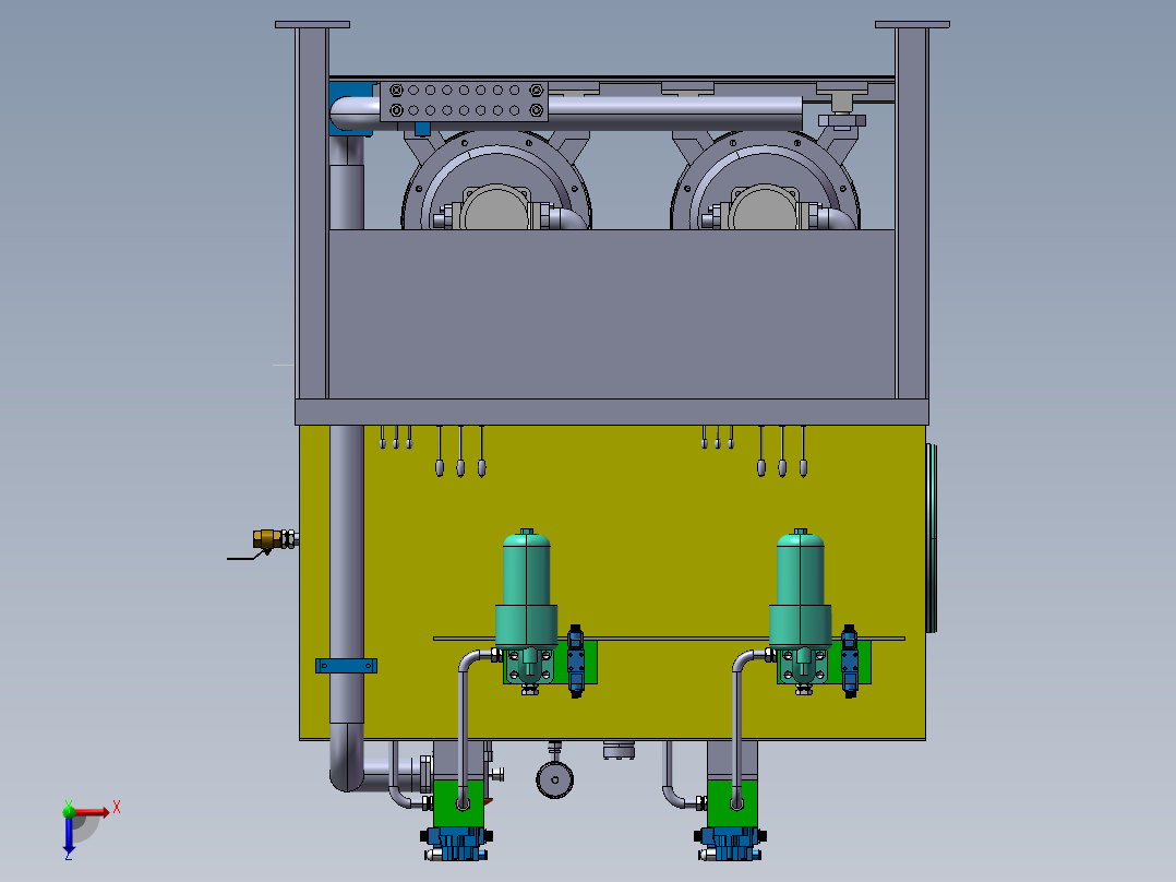 双电机上下结构式液压站俯视图