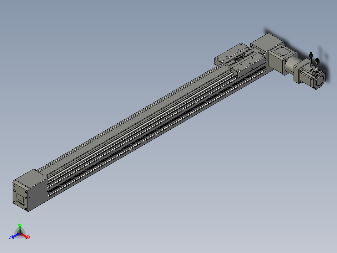 威洛博直线电机模组EB10-L224-S1200-R-ZP75-MS3-5K正等轴测图