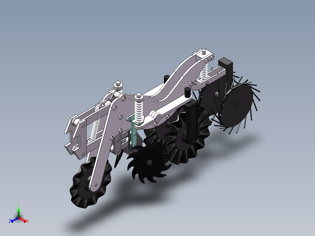 条带整耕机sw16可编辑正等轴测图