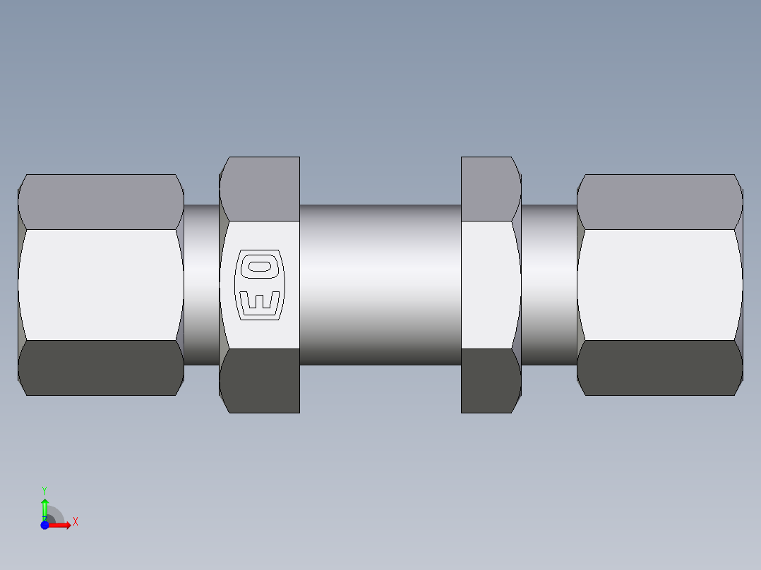 卡套式工业通用硬管接头EO_Bulkhead_union_SV08ZSCF前视图