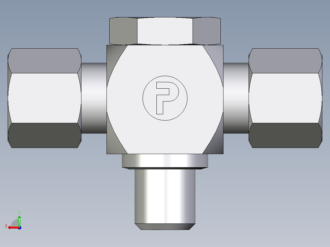卡套式工业通用硬管接头EO_High_pressure_banjo_tee_TH06ZSMCF后视图