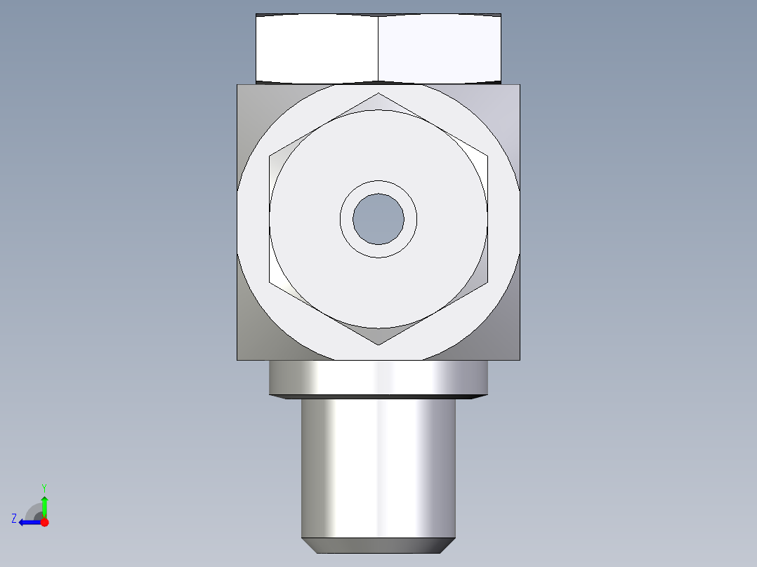 卡套式工业通用硬管接头EO_High_pressure_banjo_tee_TH06ZSMCF右视图