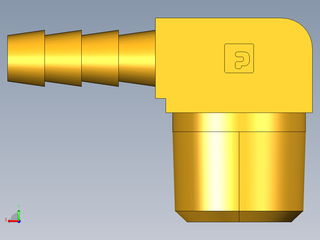 倒齿式工业管接头Hose Barb 90Deg Elbow to Male Pipe 129HB-4-6后视图
